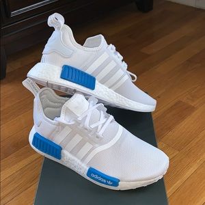 White and Blue Adidas NMD